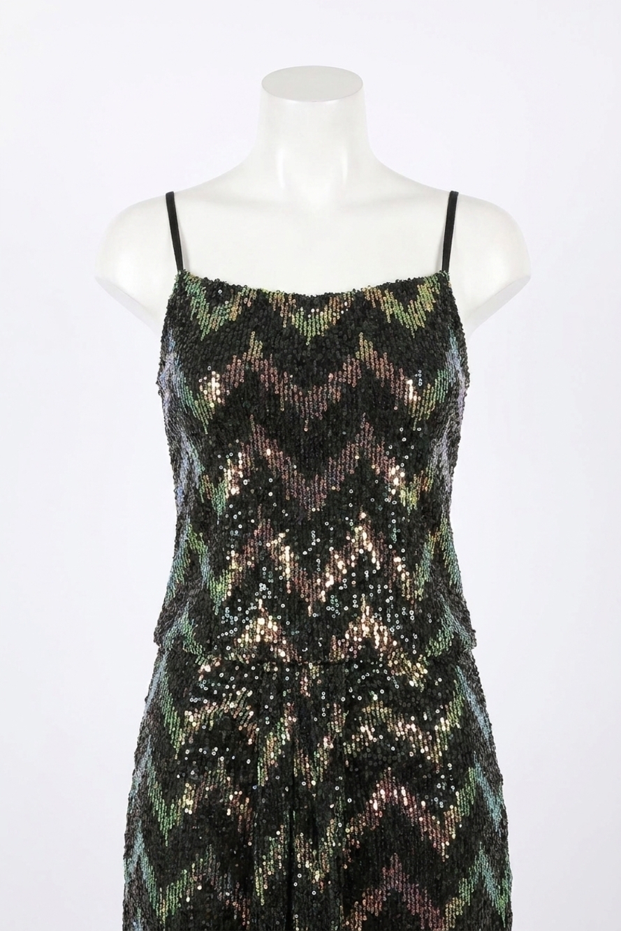 NEW MOLLY BRACKEN sequined camisole top in black